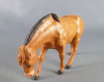  - The Farm - Animals - Horse eating (without base) (brown) (Series 60 ref 2542)