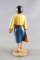 0 Gauge 1:43 French Lead Figure 40mm Woman Blue Skirt & Hand Bag