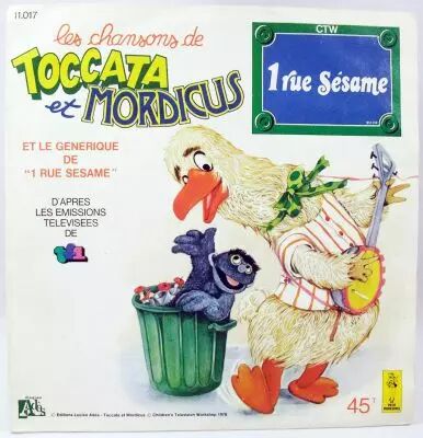 1 rue S�same - Disque 45T - Les chansons de Toccata et Mordicus - Disque Ades / Le Petit Menestrel 1978