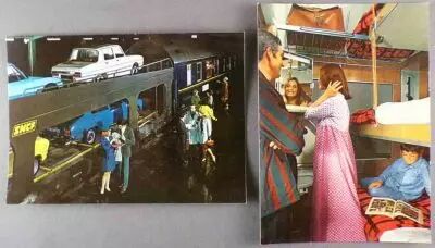 2 Cartes Postales CPSM Sncf Train Auto Couchettes 1970 Neuves