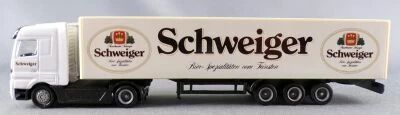 Adtruck Ho 1/87 Camion Mercedes Actros Kam Lun Blanc Semi Remorque Brasseur Schweiger