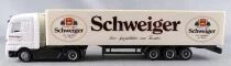 Adtruck Ho 1/87 Camion Mercedes Actros Kam Lun Blanc Semi Remorque Brasseur Schweiger