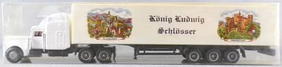 Adtruck Ho 1/87 Camion Peterbilt 379 Blanc & Remorque Ch�teaux du Roi Ludwig Neuf en Boite