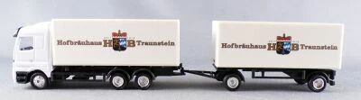 Adtruck Ho 1:87 Mercedes-Benz Actros White Truck & Hofbr�uhaus Traunstein Beer Road Trailer