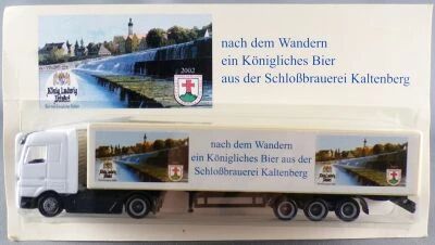 Adtruck Ho 1:87 Mercedes-Benz Actros White Truck & Kaltenberg Brewery Road Trailer Mint on Card
