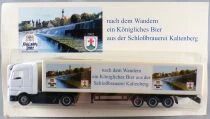 Adtruck Ho 1:87 Mercedes-Benz Actros White Truck & Kaltenberg Brewery Road Trailer Mint on Card