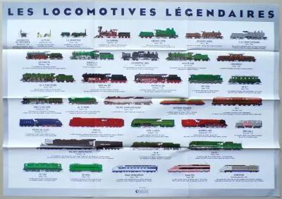 Affiche Poster Les Locomotives L�gendaires 83 x 59 cm Editions Atlas