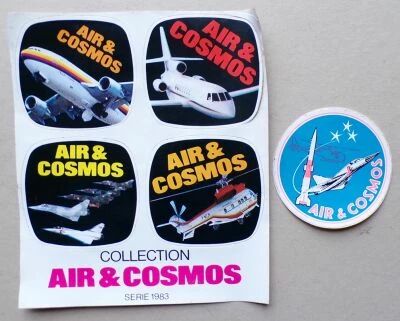 Air & Cosmos - Lot de 5 Autocollants Vintage
