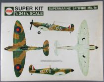 Airfix - N°12001-6 Assembly Instructions Leaflet & Decals for Spitfire Supermarine Mk. 1a 1:24