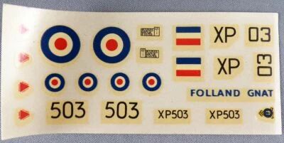 Airfix 116 & 02105 - D�calcos pour Hawker Siddeley Folland Gnat 1/72