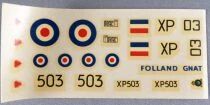Airfix 116 & 02105 - D&eacute;calcos pour Hawker Siddeley Folland Gnat 1/72