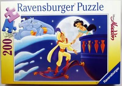 Aladdin - Puzzle 200 pi�ces - \ Le tapis volant\  - Ravensburger 1993 (ref. 12-166-3)