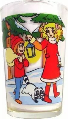 Amora mustard glass Candy & Racoon a winter evening
