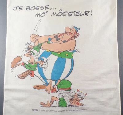 Asterix - 1992 Total White T-shirt - Je Bosse ... Moi M�ssieur (Size L)