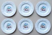 Asterix - 6 Assiettes Plates Porcelaine de Limoges - Obelix & Idefix Neuves