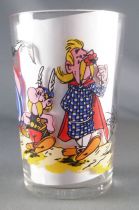 Asterix - Amora Mustard glass with © série - Asterix Obelix Vitalstatitix walking