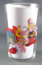 Asterix - Amora Mustard glass with © series - Asterix knocks out Assurancetourix