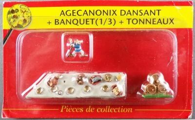 Asterix - Atlas Editions - Gaul\'s village - #10 : Dancing Geriatrix + banquet + barrels Open Card