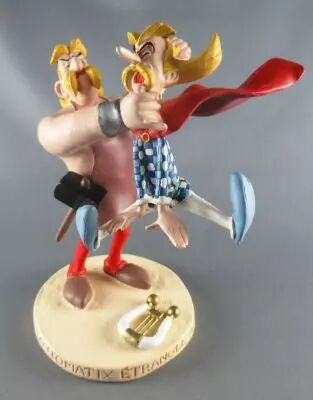 Asterix - Atlas Plastoy - Resine figures - Cetautomatix strangles Troubadix (Exclusive)