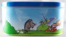 Asterix - Boite &agrave; G&acirc;teaux Carr&eacute;e Coins Ronds Delacre - Ob&eacute;lix Amoureux