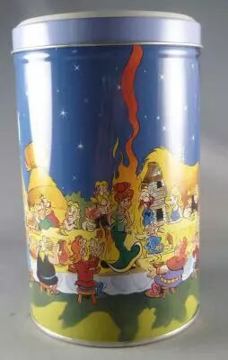 Asterix - Boite � g�teaux Tube rond Delacre - Le Banquet