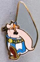 Asterix - Broche M&eacute;tal Dargaud 78 -Ob&eacute;lix Portant Menhir