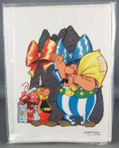 Asterix - Carte Dargaud Exclusive Noel 1976 & Enveloppe - Astérix & Obelix