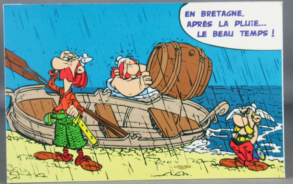 après la pluie Le beau temps 2002 CPM Carte Postale ASTERIX OBELIX En Bretagne 
