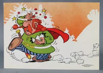 Asterix - Carte Postale Franceco Albert Ren� Goscinny Uderzo1984- Le ciel m\'est Tomb� sur la t�te!