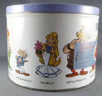 Asterix - Delacre Tin Cookie Box (Rond) - Asterix & Obelix laughing + Main Characters Gallery