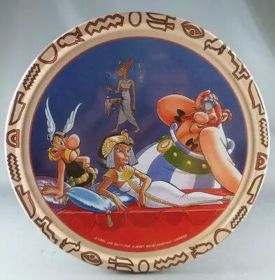 Asterix - Delacre Tin Cookie Box (Rond) - Asterix and Cleopater