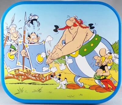 Asterix - Delacre Tin Cookie Box (Square Rond Corners) - The Secret of the Unicorn - Slaps in Preparation