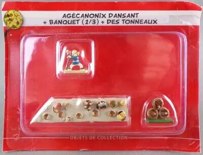 Asterix - Editions ATLAS - Le Village - n�10 : Agecanonix dansant + banquet + tonneaux