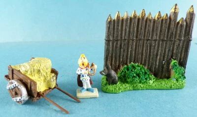 Asterix - Editions Hachette - Le Village - N�07 : Assurancetourix + la Carriole + une Palissade Neuf sans Blister