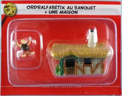 Asterix - Editions Hachette - Le Village - N�52 : Ordralfabetix au Banquet + une Maison Neuf sous Blister