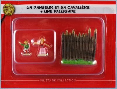 Asterix - Editions Hachette - Le Village - N�55 : Un Danseur et sa Cavali�re + une Palissade Neuf sous Blister