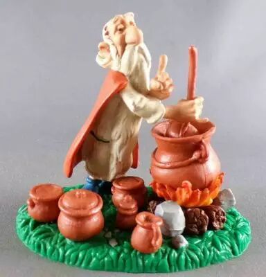 Asterix - Figurine PVC Bully Bullyland 1990 - Panoramix Pr�parant la Potion Magique