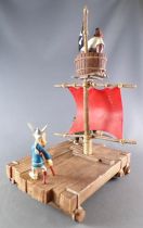 Asterix - Figurine PVC Plastoy - Le Radeau des Pirates avec Barbe-Rouge, Baba et Triple-Pattes sans Boite