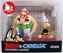 Ast&eacute;rix - Figurines Plastique Plastoy 13cm - Ast&eacute;rix & Ob&eacute;lix assis