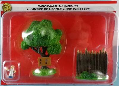 Asterix - Hachette Editions - Gaul\'s Village - #50 : Getafix at Banquet + The School Tree + Fence Mint on Card