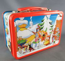 Asterix - Kinder Suprise Ferrero 2003 - Majestix Figure + Metal Mini Lunchbox + Flyer