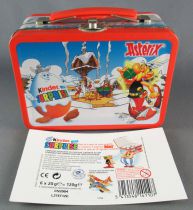 Asterix - Kinder Suprise Ferrero 2003 - Roman with Sword Figure + Metal Mini Lunchbox + Flyer