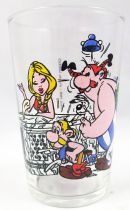 Asterix - Mustard glass Amora 1968 - Asterix & Obelix at the front desk