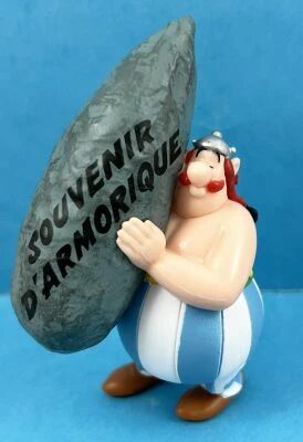 Asterix - Plastoy PVC Figure - Obelix with Menhir \ Souvenir of Armorica\ 
