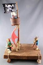 Asterix - Plastoy PVC Figure - Pirate Raft with Red Beard, Baba and Pegleg no Box
