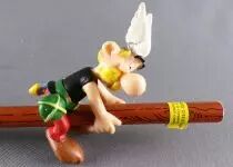  Asterix - Plastoy PVC Mini Figure Oberthur Pencil - 2 x Graphite Pencil with Asterix & Obelix