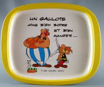Asterix - Plateau Vide-Poche Parc Asterix 1989 - Un Gaulois aime bien boire et bien manger...