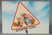 Asterix - Postal Card 1984 Franceco Albert René Goscinny Uderzo -  Attention école !