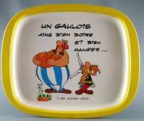 Asterix - Tin Tray Pocket Emptier Parc Asterix 1989 - Un Gaulois aime bien boire et bien manger...