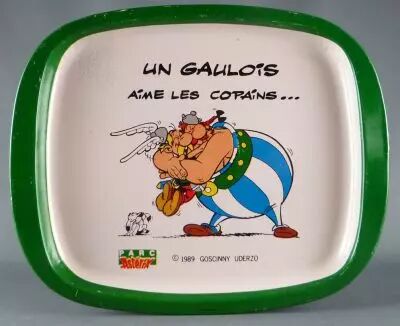 Asterix - Tin Tray Pocket Emptier Parc Asterix 1989 - Un Gaulois aime les copains...